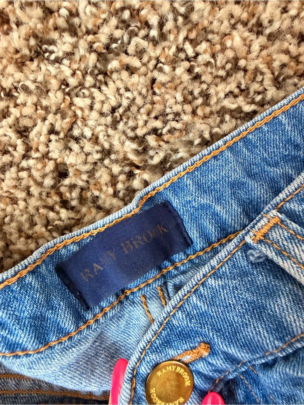 Ramy Brook Light Blue Ombre Frayed Denim Shorts - Picture 2 of 6